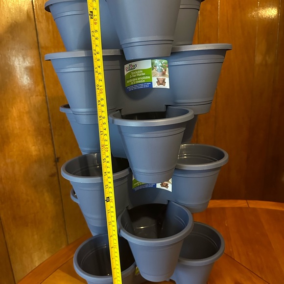 6- stackable 3- tier planter color navy blue - Picture 1 of 6